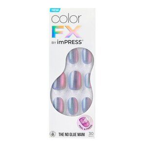 imPRESS Blue & Gray Holographic Press-on Nails